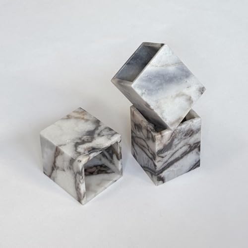 Natural Marble Stone Square Storage Container Empty Vessel Holder Cup for Candle/Pens/Sundries items (White Elephant Marble) - Image 6