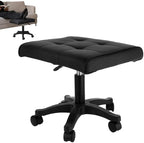 Footrest Under Desk, Adjustable Height 15.7-19.7 in Leg Rest Ottoman with Wheels, 17.7 x 14.6 in Ergonomic Saddle Foot Stool, Leather Rolling Stool for Office Home Gaming Salon Makeup Vanity by Unknown