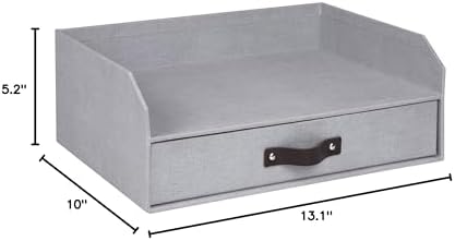 Bigso Box of Sweden Walter Letter Tray for A4 or Letter Size Documents - Paper Tray Organizer for Desk with Storage Drawer and Stable Rubber Feet - 13.1in x 10in x 5.2in - Ash - Image 5