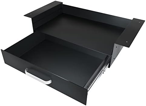 GOME Under Desk Drawer Storage with Laptop/Book/Folders Shelf, Double Layer Easy Slide-Out Undermount Drawer Organizer with Ball Sliding Track for Home Office Sit-Stand Workstation by GOME