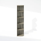 Furinno Reed Corner Shelf, 5-Tier Corner Bookshelf, Book Shelf, Corner Shelves, Storage Rack, for Organization and Storage, Home Office, Living Room, French Oak - Image 6