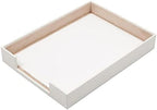 MOOGCO White Leather Desk Set - Pad, Note Paper & Pen Holder - Coaster - Accessories & Organizer - Office Storage, White - Image 5