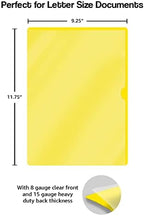 Yellow Vinyl Folders, Heavy Duty Plastic Folders with Clear Front Pocket, Doctor Stuff, Letter Size L-Type Document Holder for Home, Office and Medical, Pack of 100 - Image 3