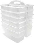 Teacher Created Resources Clear Portable Plastic Storage Caddy 6-Pack for Classrooms, Kids Room, and Office Organization, 3 Compartments by TeacherCreatedResourcesOS