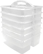 Teacher Created Resources Clear Portable Plastic Storage Caddy 6-Pack for Classrooms, Kids Room, and Office Organization, 3 Compartments by TeacherCreatedResourcesOS
