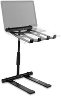 Pyle Portable Folding Laptop Stand - Standing Table with Adjustable Angle, Foldable Height and Four Prong Anti-Slip Tray for iPad, Tablet, DJ Mixer, Workstation, Gaming and Home Use - PLPTS55 by PyleUSA