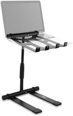Pyle Portable Folding Laptop Stand - Standing Table with Adjustable Angle, Foldable Height and Four Prong Anti-Slip Tray for iPad, Tablet, DJ Mixer, Workstation, Gaming and Home Use - PLPTS55 by PyleUSA