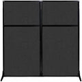 Versare Workstation Partition | Portable Wall Divider | Modern Office Cubicle | Free Standing Privacy Screen | Flexible Work Space | 66" x 70" Black Fabric Panels by VERSARE