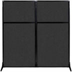 Versare Workstation Partition | Portable Wall Divider | Modern Office Cubicle | Free Standing Privacy Screen | Flexible Work Space | 66" x 70" Black Fabric Panels by VERSARE