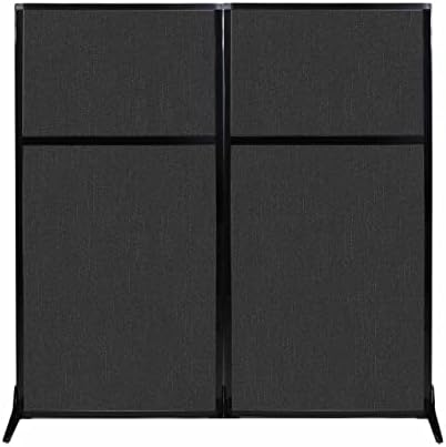 Versare Workstation Partition | Portable Wall Divider | Modern Office Cubicle | Free Standing Privacy Screen | Flexible Work Space | 66" x 70" Black Fabric Panels by VERSARE