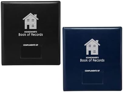Homeowner's Book of Records Binder, Organize Household Receipts and Home Repair Record Keeping (Black and Navy) by RealEstateSupplyStore
