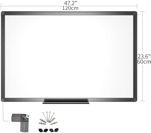 VIZ-PRO Magnetic Dry Erase Board, 48 x 24 Inches, Black Aluminium Frame - Image 2