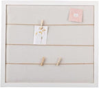 SOFE Large White Linen Bulletin Board, 28 x 32 Wood Framed Memo Board - Image 2