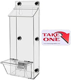 Marketing Holders Brochure Box with Lid Metal Mount Clear Acrylic Outdoor Advertisement Holder Holds 4" x 9" Trifolds and 3.5" x 2" Business Cards with Take One Sticker Hangs On Smooth Surfaces by MarketingHolders