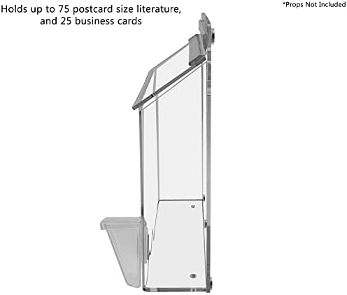 Marketing Holders 4 Pack Brochure Box with Lid Metal Mount Clear Acrylic Magnetic Outdoor Caddy Holds 9" x 6" Bifold Ads and 3.5" x 2" Business Cards with Take One Sticker Hangs On Smooth Surfaces - Image 4