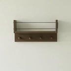 Entrance Coat Rack ，Coat Hooks, Wall-Mounted Wooden Hook Rack, Wall-Mounted Shelves are Very Suitable (Walnut Color Finish-B-1) by CreatedOn2005