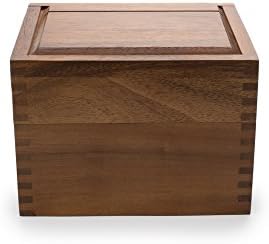 Ironwood Gourmet Acacia Wood Recipe Box with Divider Tabs, 2 Compartment, Single - Image 2