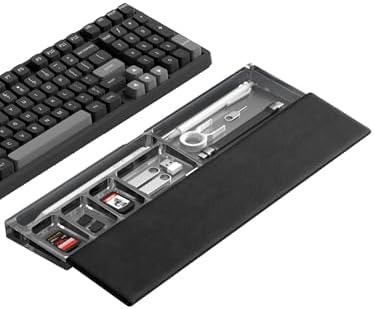 Hagibis Keyboard Wrist Rest Pad with Partition Storage Case, Magnetic Top Cover Ergonomic Soft Memory Foam, Anti-Slip Rubber Base for Computer Keyboard, Laptop, Office, Home (Black Magnetic) by Hagibis