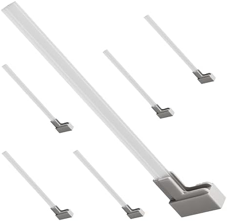 Master Magnetics MSHL04X6 Magnetic Sign Holder for 18" Sign, 90 Degree Magnetic Base with Acrylic Strip, 2.28" L, 0.79" W, 20.43" Overall, Clear, White (Pack of 6) by MasterMagnetics