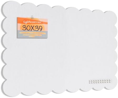 Scalloped Bulletin Board 40x30 inches, Decorative Felt Pin Board for Wall by Lightomorrow