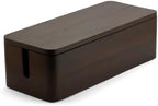 Cable Management Box – Power Strip Organizer – Desk Cord Organizer to Hide Wires & Chargers – Cable Storage Box for Home, Office Desk & Floor Cable Organization (Dark Walnut) - Image 3