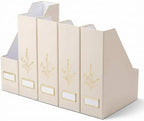 5 Pack Decorative Magazine File Holder Desk Organizer, Beige by Unknown
