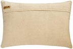 The HomeCentric Decorative Blue Pack of 2, 12"x26" (30x65 cm) Lumbar Pillow Cover, Jacquard Beaded & Foil & Faux Leather Oblong Pillow, Abstract Pattern Modern Style - Halycon Silver - Image 3