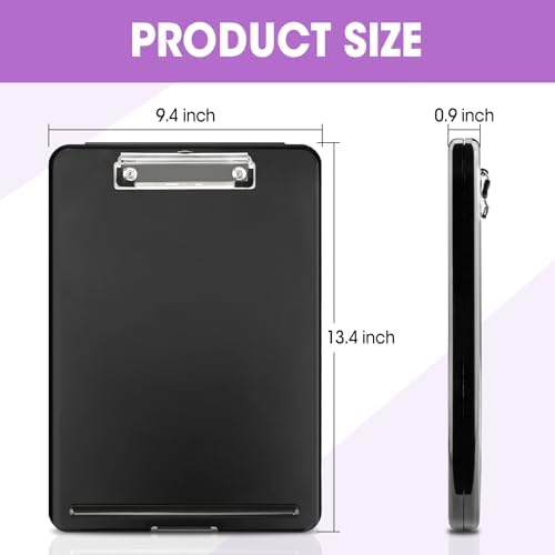 8 Pack Clipboard with Storage, High Capacity Storage Clipboard 8.5 x 11 with Pen Holder, Letter / A4 Size, Inner Plastic Folder Attached for Teacher Office Home, Size 13.4 x 9.4 x 0.9 in - Image 2