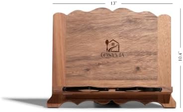 Cookbook Stand for Kitchen & Room Decor Aesthetic - Brown Wood Walnut Decor - (13"x10.4"x0.47"Inch) - Adjustable 5 Levels - Foldable Easy Storage - Book & Tablet Holder - Vintage Kitchen Accessories - Image 5