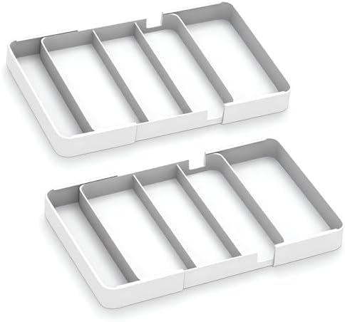 2 Pack Shallow Desk Drawer Organizer 1.73" Modular Expandable Tray by YAGIZAAI