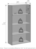 Furinno Reed Closet Organizers and Storage, 4-Tier Closet Organizer, Open Shelf Closet Storage, for Wardrobe, Bedroom, Living Room, Espresso - Image 2