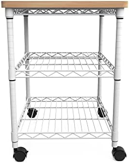 Safco Deskside Printer Stand, Printer Table for Home Office, Mobile Rolling Cart with Adjustable Shelves, White - Image 5