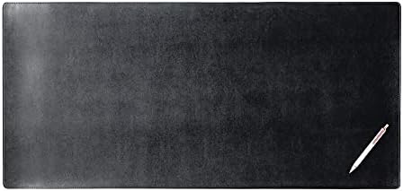 DACASSO Bonded Leather No Core Rollable Desk Mat/Pad - Luxury Leather Desk Blotter for Writing - Executive Desk Surface Protector - (Black, 36” x 17”) by Dacasso