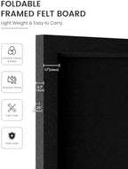 Fluxynara Framed Felt Bulletin Board, 47.2" x 23.6", Black - Image 3
