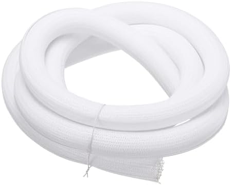 MECCANIXITY Split Sleeve Wire Loom Braided Sleeve 1-1/4" 10Ft White by MECCANIXITY