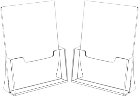 HIIMIEI Brochure Holder 8.5 x 11 inches, Acrylic Flyer Holder with 2 Pack by HIIMIEI