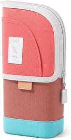 Retractable Pencil Case, Large Standing Pen Pouch, 3 Compartments (Flamingo Pink) by Unknown