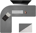 Chihein L-Shaped Desk Pad, Corner Desk Mat (49.2”+ 49.2”) x 15.7”, Computer Office Mouse pad Writing Table Pad for Home Office - Gray/White by Chihein
