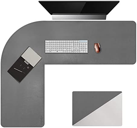 Chihein L-Shaped Desk Pad (45.3”+ 57.1”) x 15.7” Gray/White by Chihein