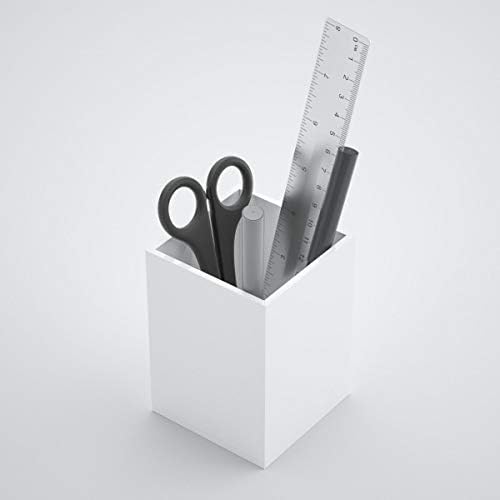 NIUBEE White Acrylic Pen Holder 4 Pack, Desktop Pencil Cup Stationery Organizer for Office Desk Accessory - Image 2