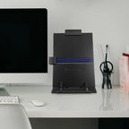 NUOBESTY Adjustable Reading Stand and Document Holder Desktop Bookstand with Clip for Typing and Office Use, Black Plastic Paper Holder for Books and Recipes, Foldable Copy Stand - Image 5