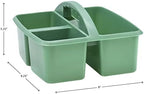 Teacher Created Resources Eucalyptus Green Portable Plastic Storage Caddy 6-Pack for Classrooms, Kids Room, and Office Organization, 3 Compartments - Image 3