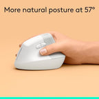 Logitech Lift Vertical Ergonomic Wireless Mouse - Off White - Image 3