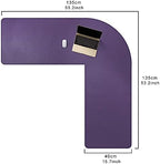 Mydours L-Shape Desk Pad, 54" x 54" x 16" PU Leather Corner Mat, Purple - Image 3