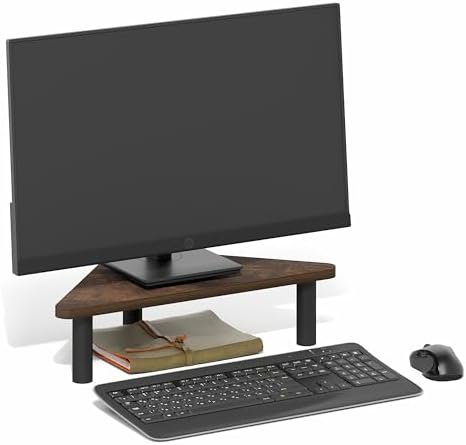 Triangle Corner Monitor Riser, Laptop Stand for Desk, Desk Organizers and Accessories, Office Desk Accessories, Monitor Stand Riser, Amber Pine - Image 5
