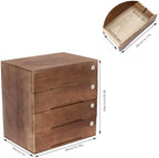 Wooden Desktop Storage Box with Lockable Drawers, Office Supplies Receipt File Organizer, Flat File Cabinet (Walnut) - Image 3