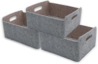 Welaxy Storage Basket Collapsible Felt Shelf Open Organizer Bin Grey Beige by Welaxy