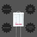 White Outdoor Real Estate Brochure Box, Attached Yard Stake, Holds 250 8.5 x 11 Documents and 60 Business Cards, Flyer Literature Marketing Stand (6) - Image 2