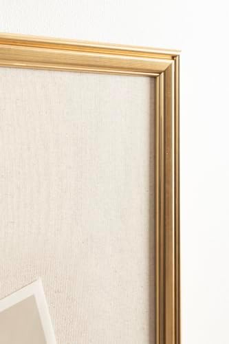 Kate and Laurel Adlynn Rectangle Framed Linen Fabric Pinboard, 24 x 36, Gold, Traditional Beveled Bulletin Board for Vintage Home Wall Organization or Aspirational Vision Board - Image 5