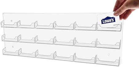 Marketing Holders Wall Business Card Holder with Hanging Hardware for 3.5" x 2" Contact and Appointment Cards Clear Acrylic 18 Slot Display for Reception Areas and Hotels No Assembly - Image 3